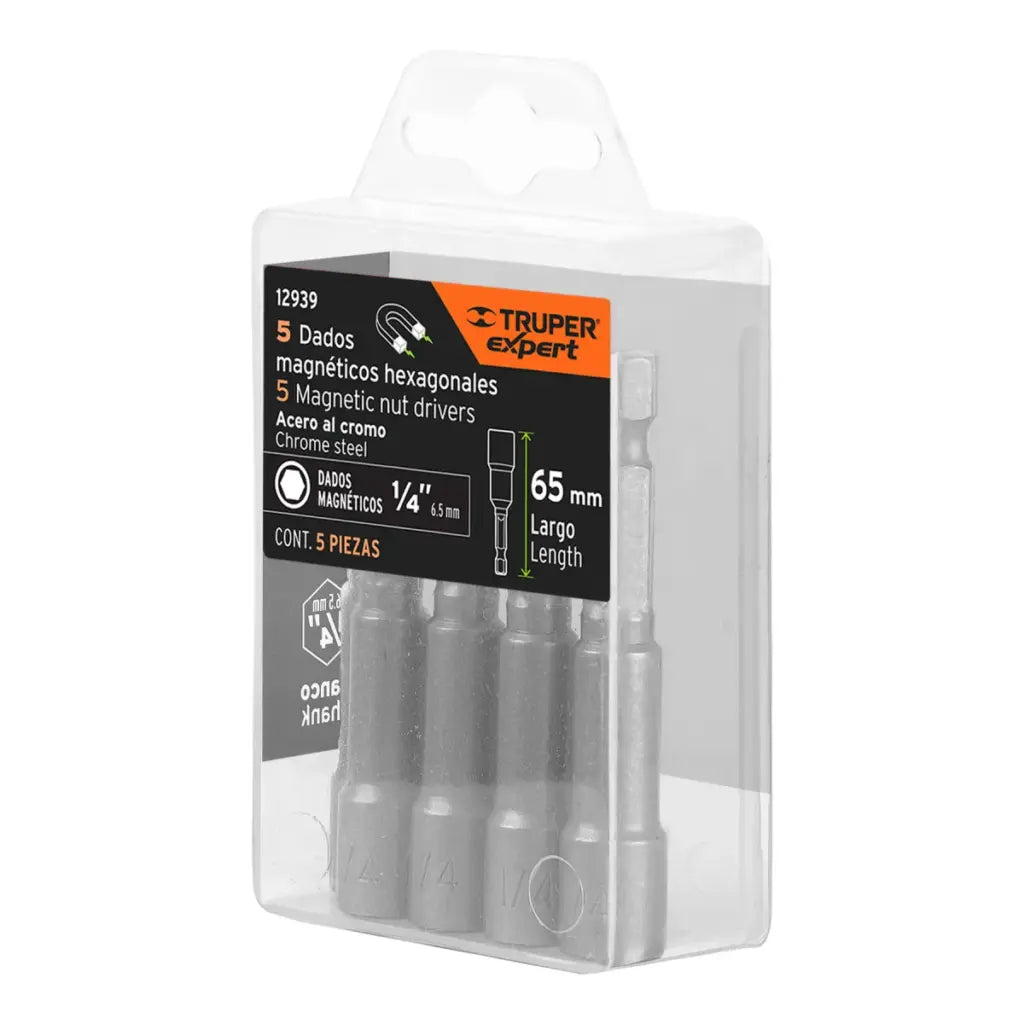 SET DADOS MAGNETICOS 1/4 6.5MM - 5 UNIDADES TRUPER