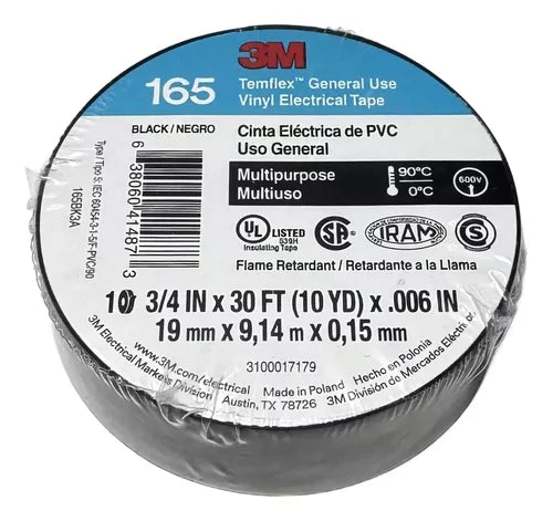 CINTA AISLANTE NEGRA 10MT 3M