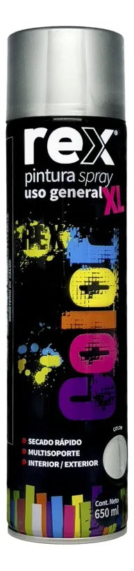 PINTURA SPRAY ALUMINIO TAMAÑO XL 650 ML REX