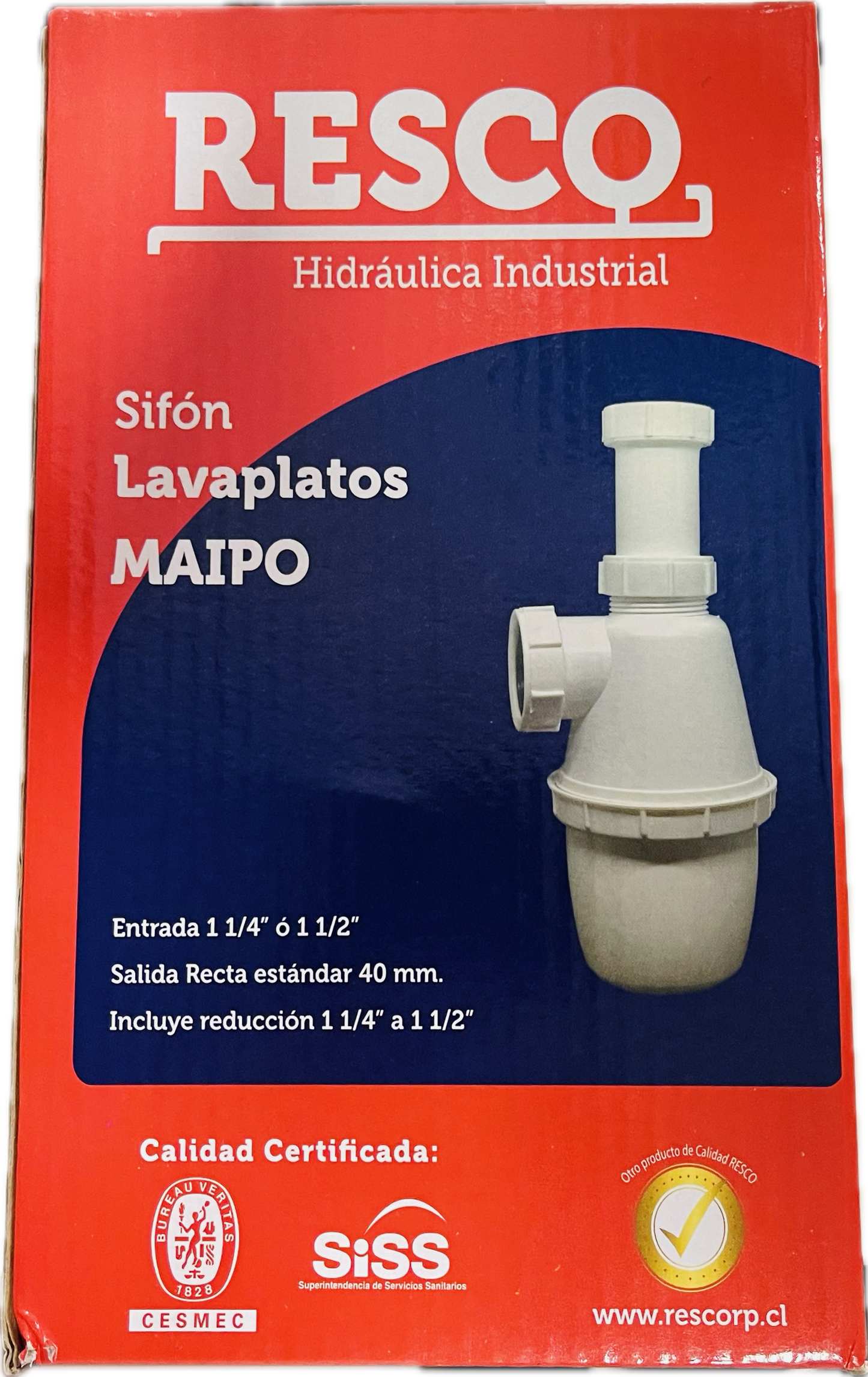 SIFON LAVAPLATOS TOLTEN SALIDA RECTA RESCO