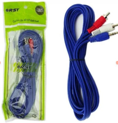 CABLE AUDIO Y VIDEO 3X3 X 1.5MT RST AZUL