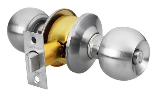 CERRADURA POMO TIPO ESFERA BAÑO PLATEADA HERMEX