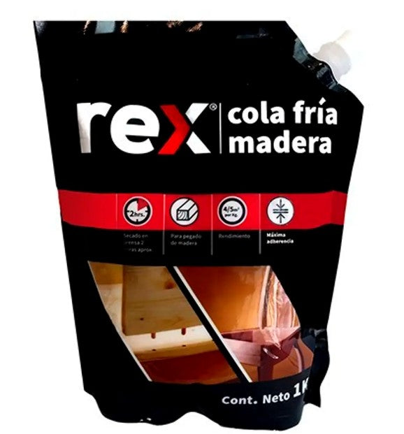 COLA FRIA MADERA REX 1 KG BOLSA