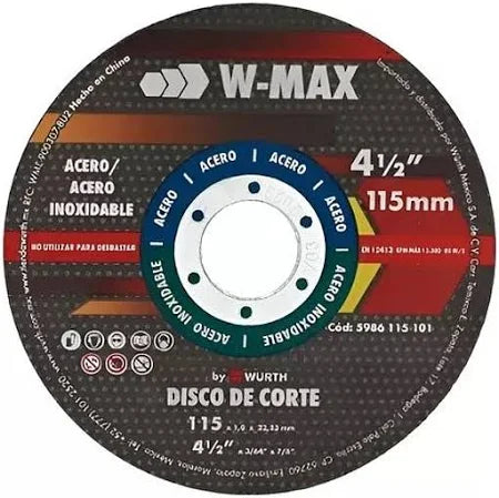DISCO CORTE METAL W-MAX BY WURTH 4.1/2