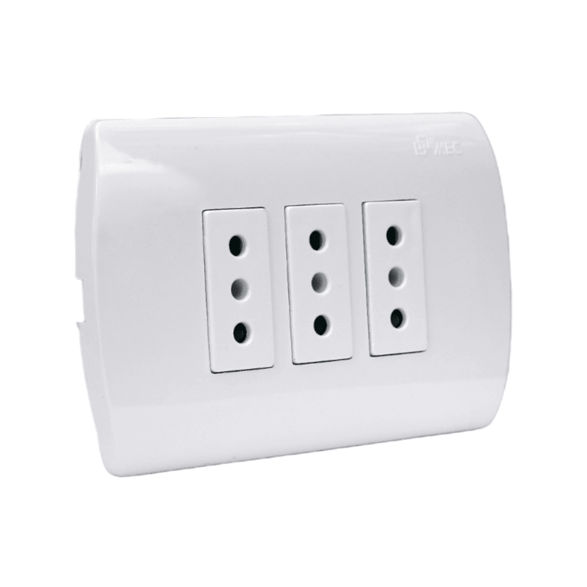 ENCHUFE EMBUTIDO TRIPLE COMPACTO 10A BLANCO ARIS MEC