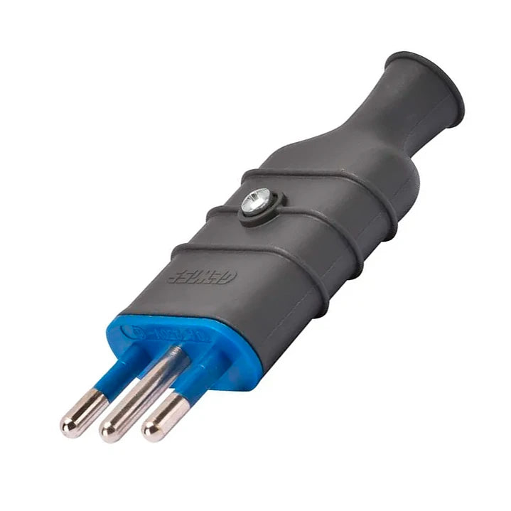 ENCHUFE MACHO 10 AMP GRIS GEWIS