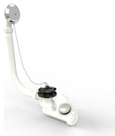 DESAGUE TINA COMPLETO REJILLA INOXIDABLE CON REBALSE Y SIFON HOFFENS