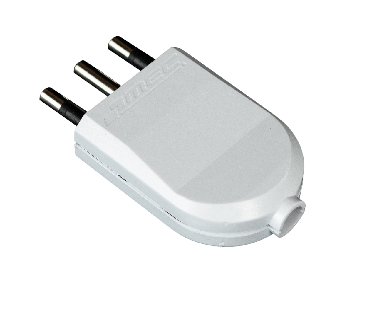 MACHO VOLANTE CON TIERRA 16 AMP BLANCO MEC