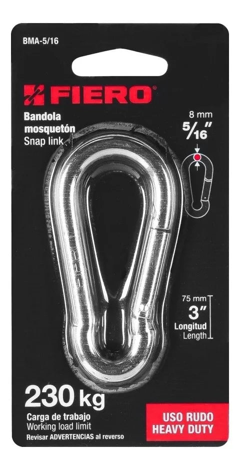MOSQUETON 5/16 - 3 PULGADAS 230 KG FIERO