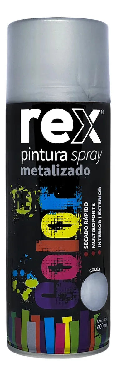PINTURA SPRAY METALICO PLATA REX