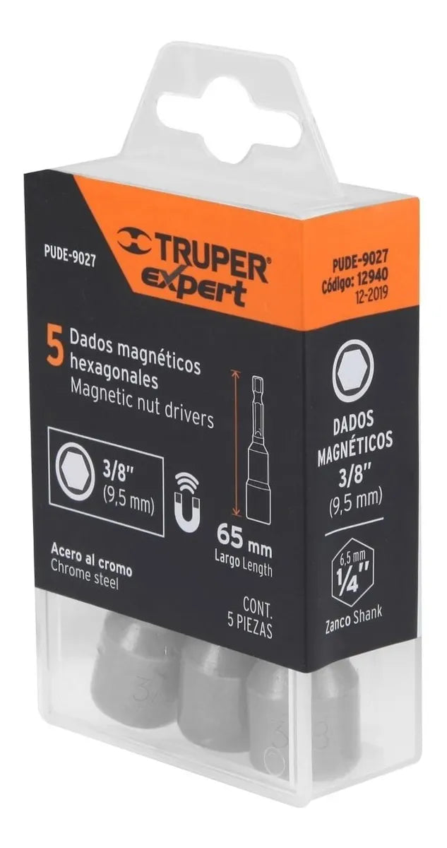SET DADOS MAGNETICOS 3/8 9.5MM - 5 UNIDADES TRUPER