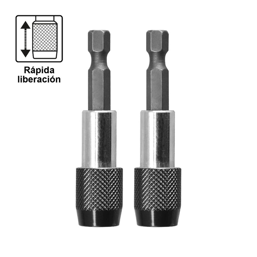 SET EXTENSION ADAPTADOR MAGNETICO 1/4 X 60MM PUNTAS PHILLIPS 2 PIEZAS INGCO