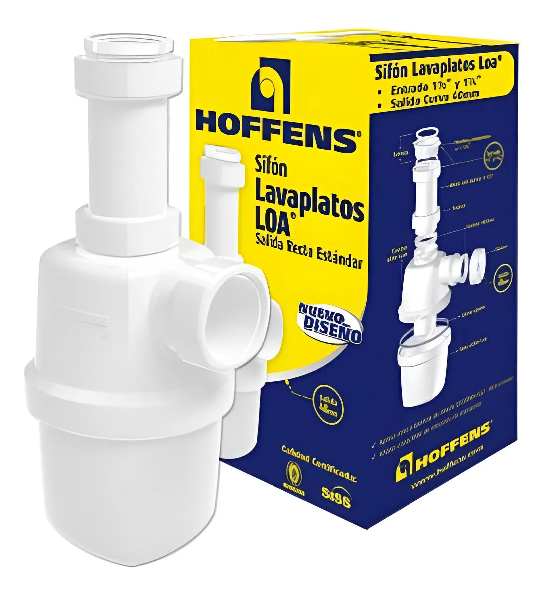 SIFON LAVAPLATO LOA SALIDA RECTA HOFFENS