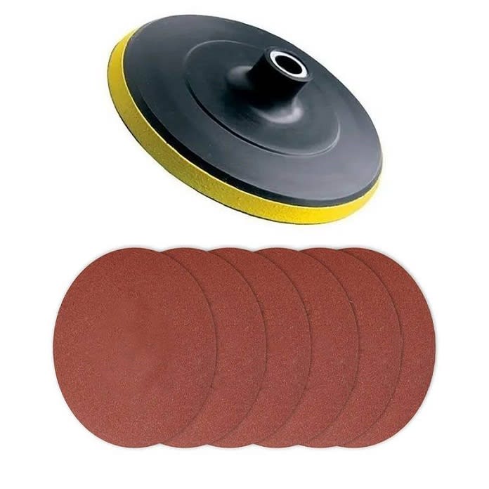 JUEGO DE ACCESORIOS DISCO PULIR CON ADAPTADOR TALADRO - ESMERIL