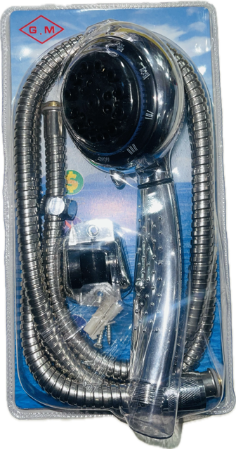 SET DE DUCHA PUNTA NEGRA SOPORTE Y FLEXIBLE 1.5 MTS GM