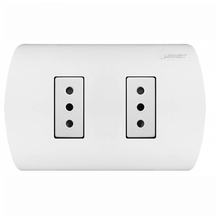 ENCHUFE DOBLE EMBUTIDO 10A BLANCO MEC