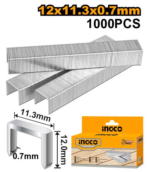GRAPAS CAJA 12 X 0,7MM INGCO STS0112 (1000 UNIDIDADES)