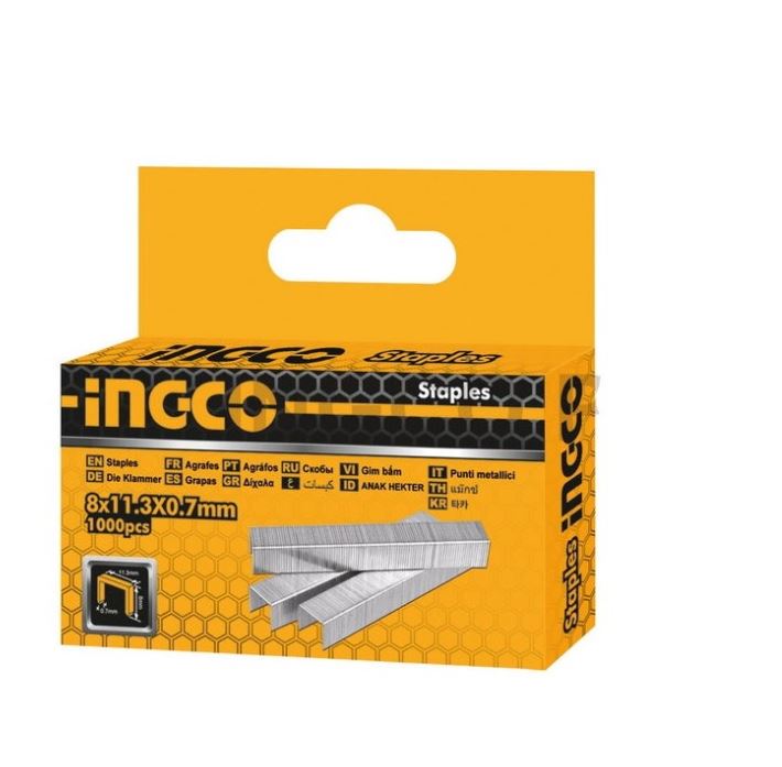 GRAPAS CAJA 8 X 0,7MM INGCO (1000 UNIDIDADES)