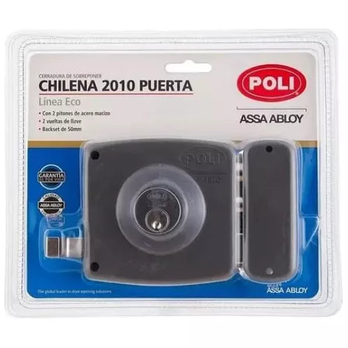 CERRADURA SOBREPUESTA CHILENA 2010 SIN CAJA POLI