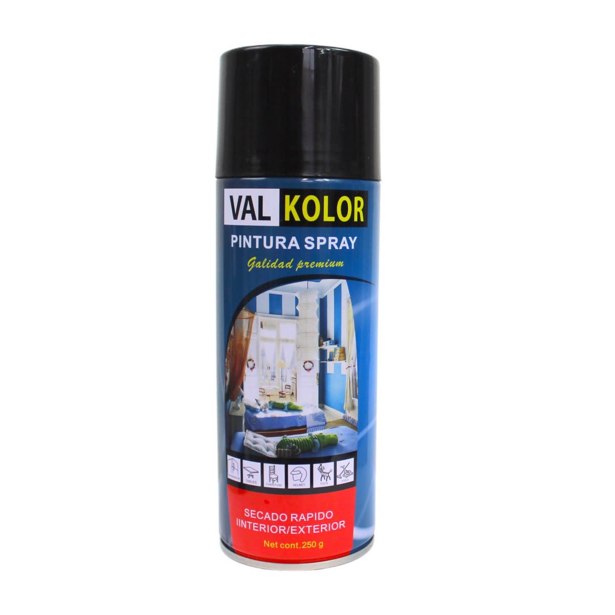 PINTURA SPRAY NEGRO BRILLANTE VAL KOLOR