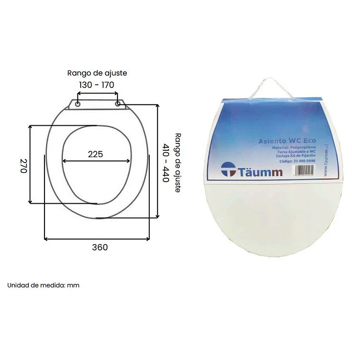 TAPA ASIENTO WC ECO TAUMM
