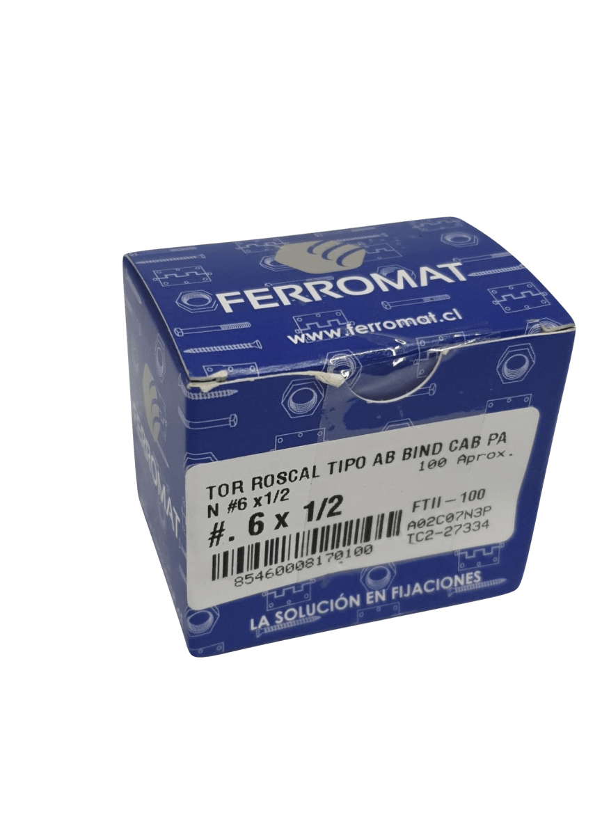 TORNILLO ROSCALATA 6 X 1/2 CAJA 100 UNIDADES