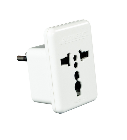 ADAPTADOR UNIVERSAL 2P 10A BLANCO MEC