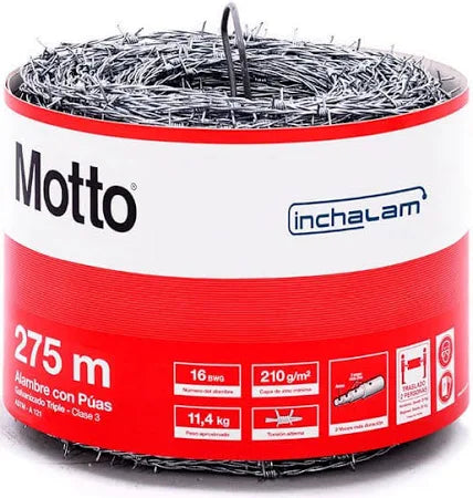 ALAMBRE PUAS GALVANIZADO 16 MOTTO 275MTS