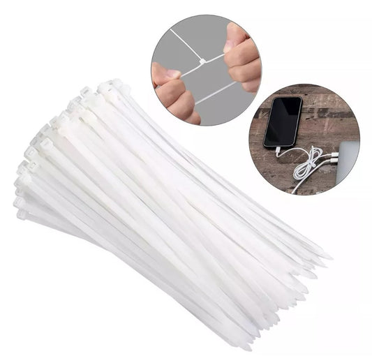 AMARRAS PLASTICA BLANCA 4.8 X 400  50 UN MAKAWA