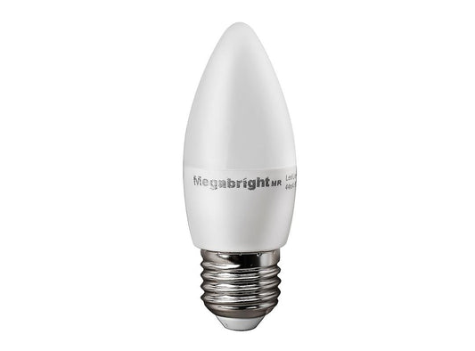 AMPOLLETA VELA LED 5 WATT LUZ CALIDA E27 MEGABRIGHT