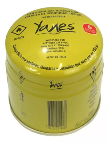 CARTUCHO GAS BUTANO 190 GR.