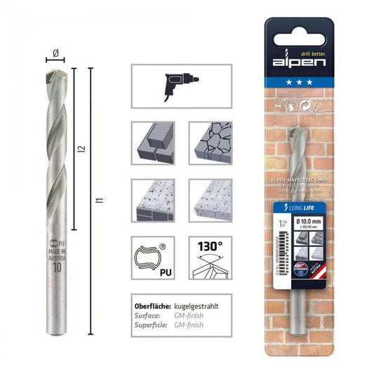 BROCA  CONCRETO 12 MM ALPEN 150 x 90
