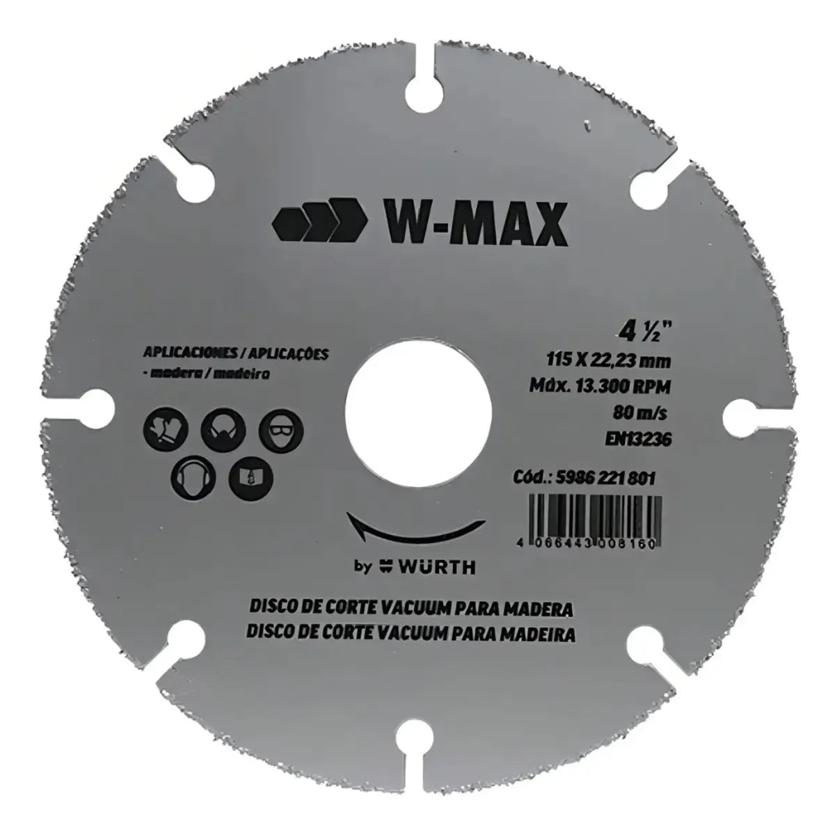 DISCO DIAMANTADO PARA MADERA  4 1/2 115 MM W - MAX