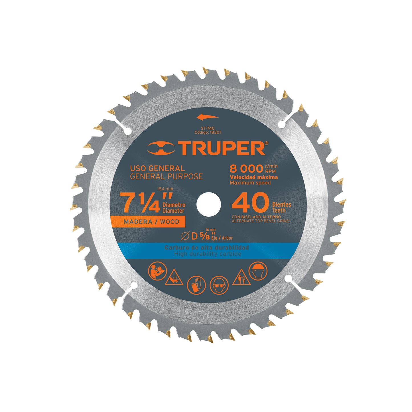 DISCO SIERRA CIRC. MADERA 7-1/4 40 DIENTES TRUPER