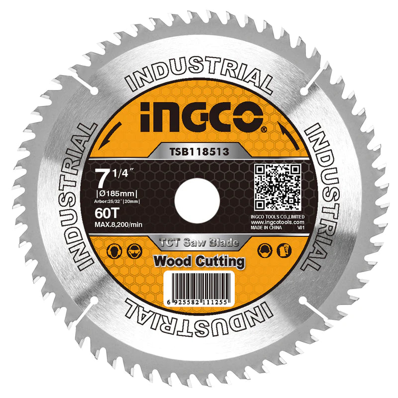 DISCO SIERRA CIRCULAR MADERA 60 DIENTES DE 7.1/4 INGCO