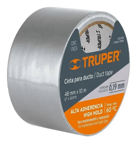 CINTA PARA DUCTOS 10 M X 48 MM GRIS - TRUPER