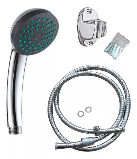 SET DE DUCHA CROMADA MAS FLEXIBLE  1.5 MT PUNTO VERDE GM