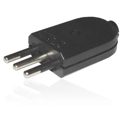 ENCHUFE MACHO VOLANTE C/T 3P 10A NEGRO MEC