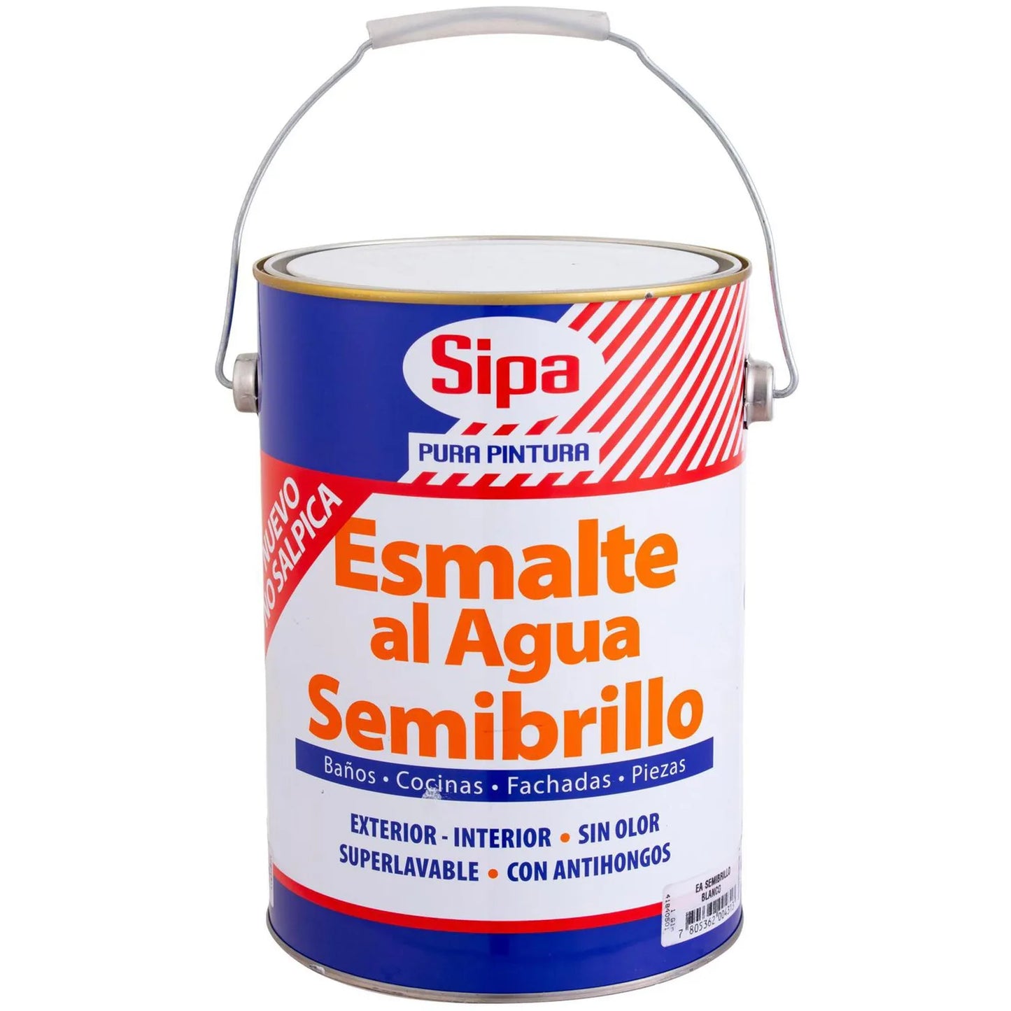 ESMALTE AL AGUA SEMIBRILLO NEGRO SIPA GALON