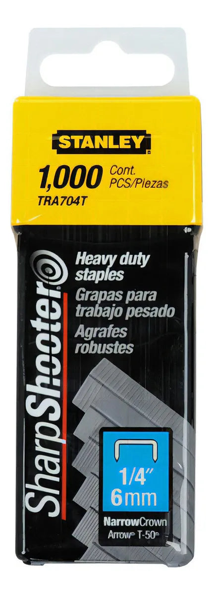 GRAPAS 1/4 TRA704T 6MM HEAVY DUTY - 1000 UNID STANLEY