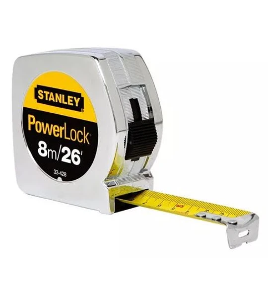 HUINCHA POWERLOOK 8 MT- S 26 METALICA  STANLEY