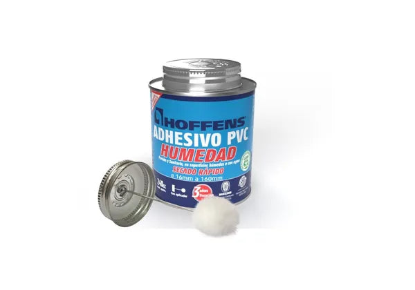 ADHESIVO PVC HOFFENS 240CC C/BROCHA/LATA SECADO RAPIDO