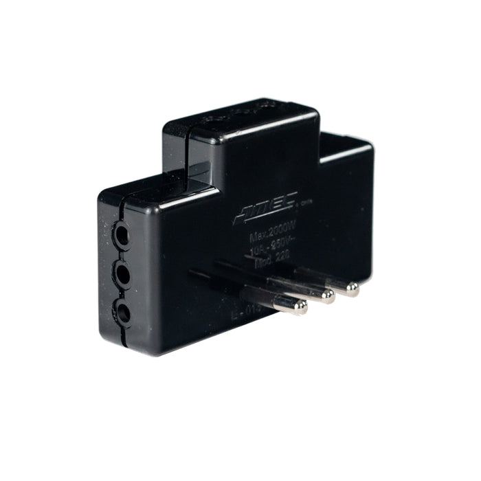 LADRON TRIPLE PLANO LATERAL NEGRO CON LUZ PILOTO MEC