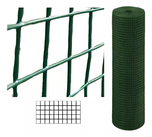 MALLA SOLDADA PLASTIFICADA VERDE 1/2 X 90 CM X METRO