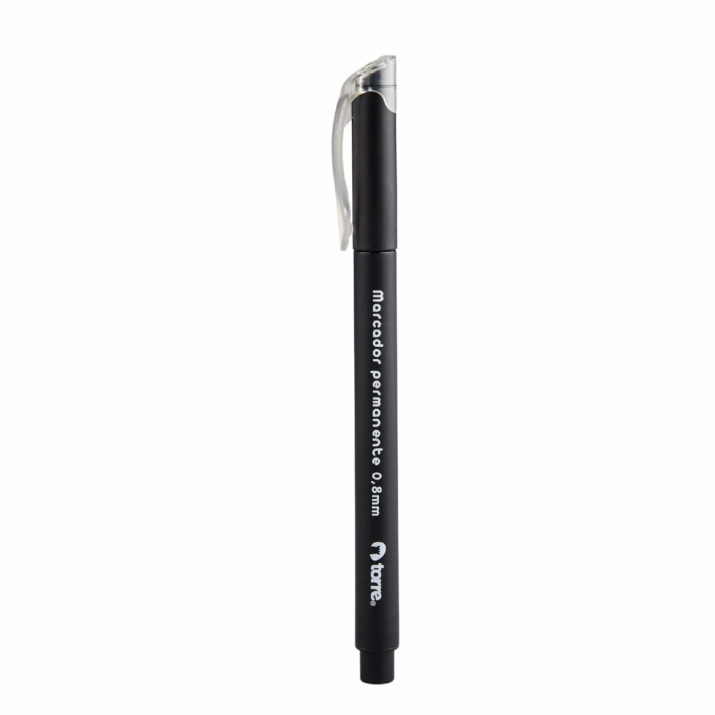 MARCADOR PERMANENTE PUNTA FINA 0.8 MM NEGRO TORRE