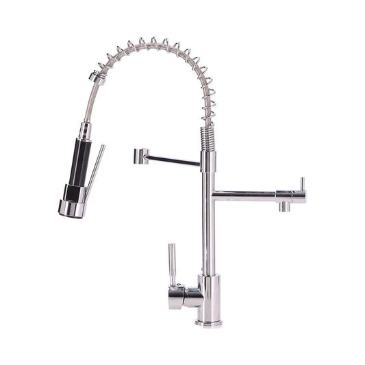 MONOMANDO LAVAPLATOS CROMO EXTRAIBLE DOBLE SALIDA AGUA BANGOR PMB