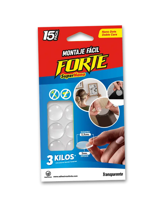 PACK MONTAJE FACIL FORTE NANO DOTS 2.5CM 15PCS