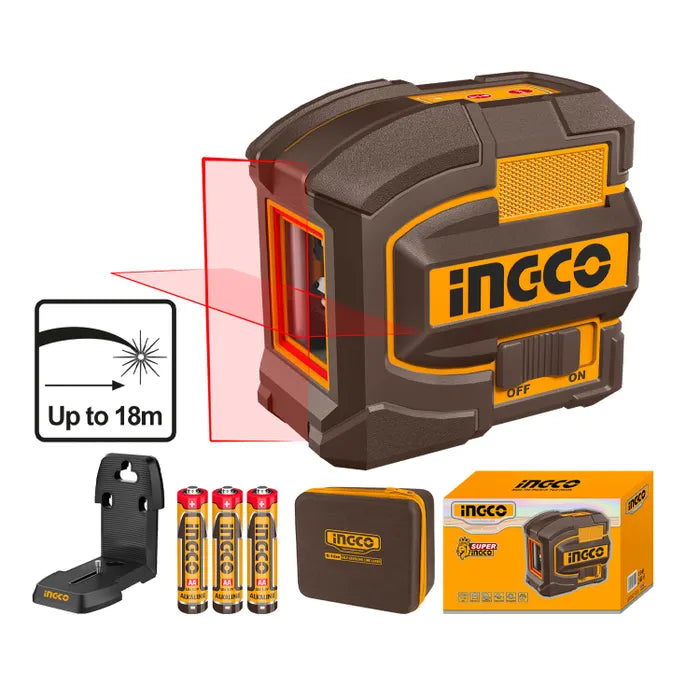 NIVEL CON LASER TIPO CRUZ 18 MM INGCO
