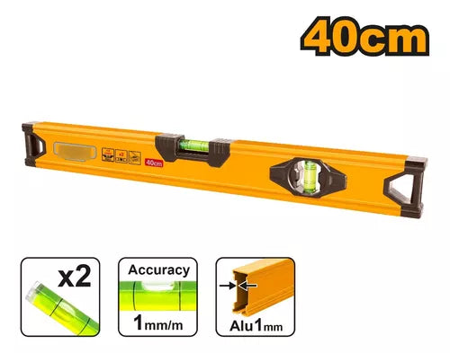 NIVEL DE 2 BURBUJAS 40CM INGCO SS HSL58040