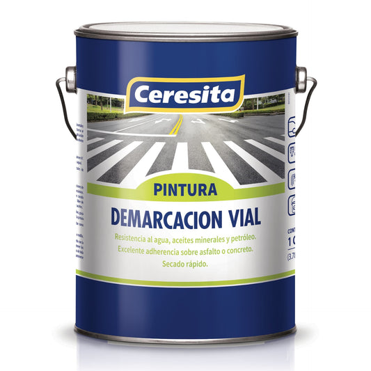 PINTURA DE TRAFICO CONTRASTANTE ACRILICA ACUOSA BLANCO CERESITA GL